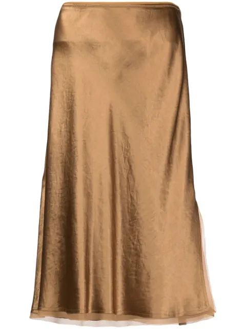 Vince high-waist satin midi skirt