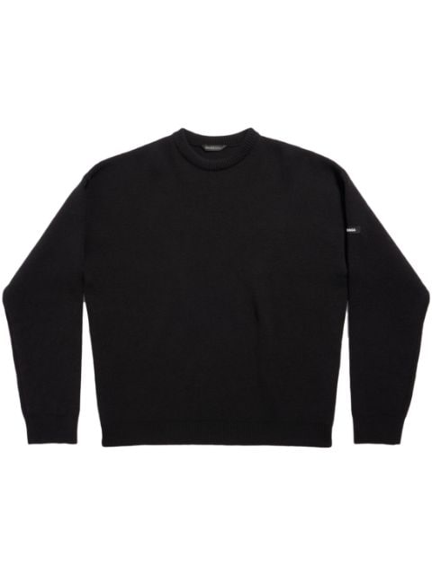 Balenciaga logo-patch wool sweatshirt 