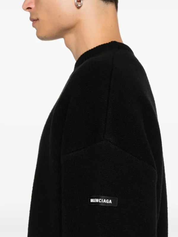 Balenciaga logo-patch Sweater | Black | FARFETCH ZA