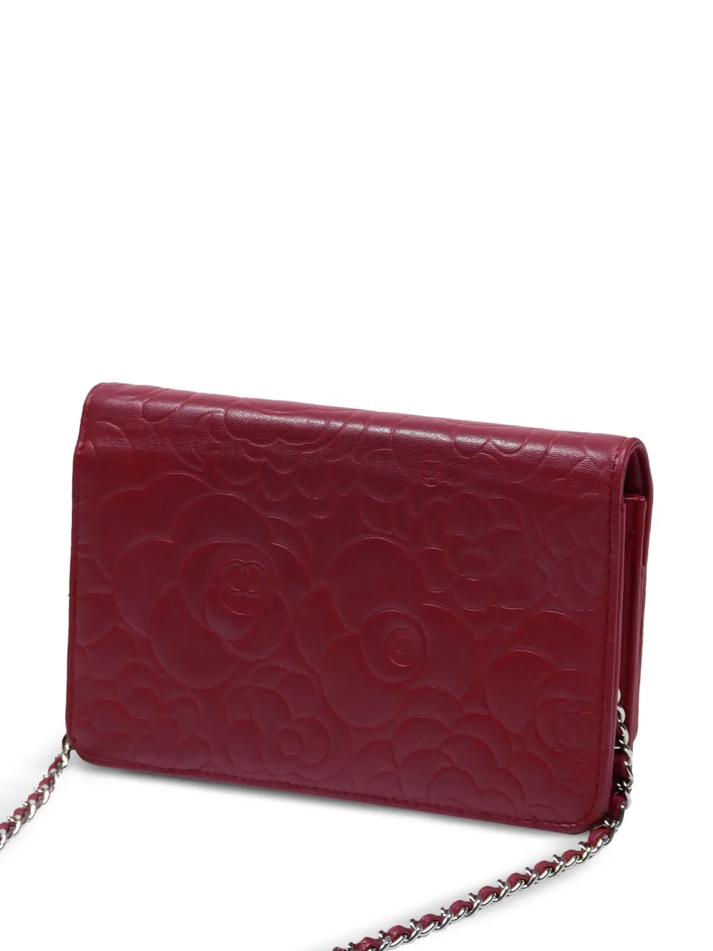 CHANEL Pre-Owned 2011 Camellia portemonnee met ketting - Rood