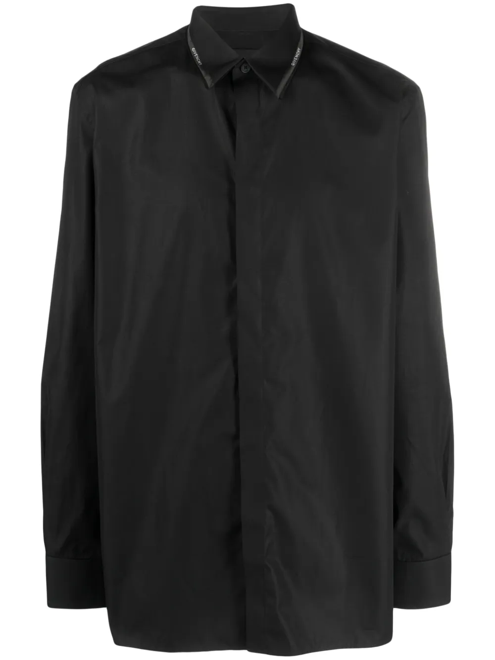 Shop Givenchy Classic-collar Cotton Shirt In Black