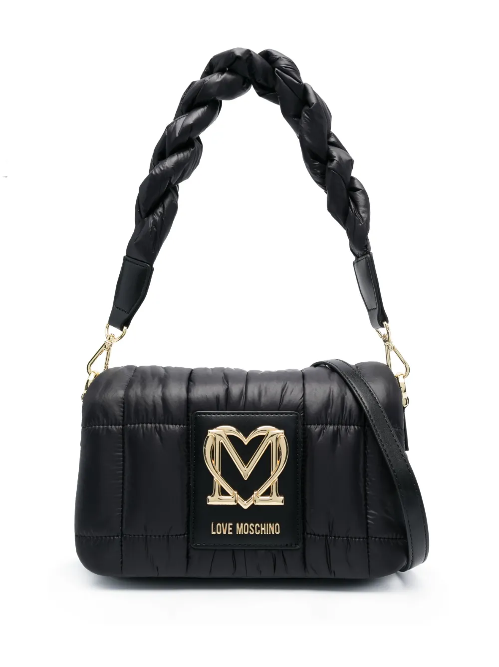 Love Moschino logo-plaque quilted puffer shoulder bag | Black | Image 1