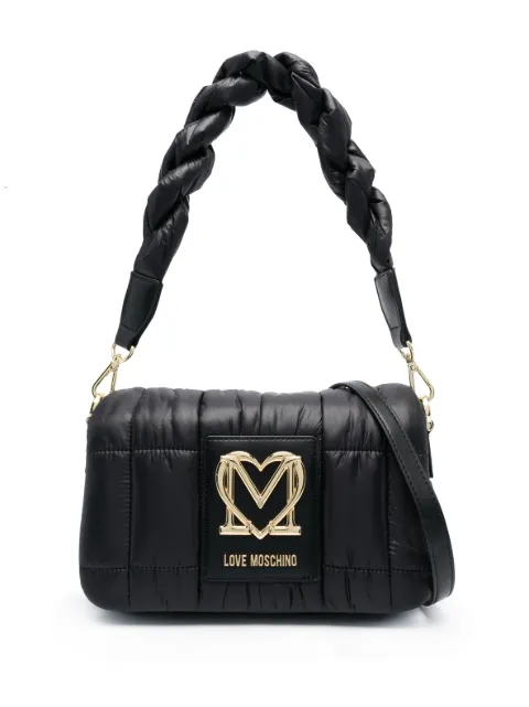 Love Moschino logo-plaque quilted puffer shoulder bag