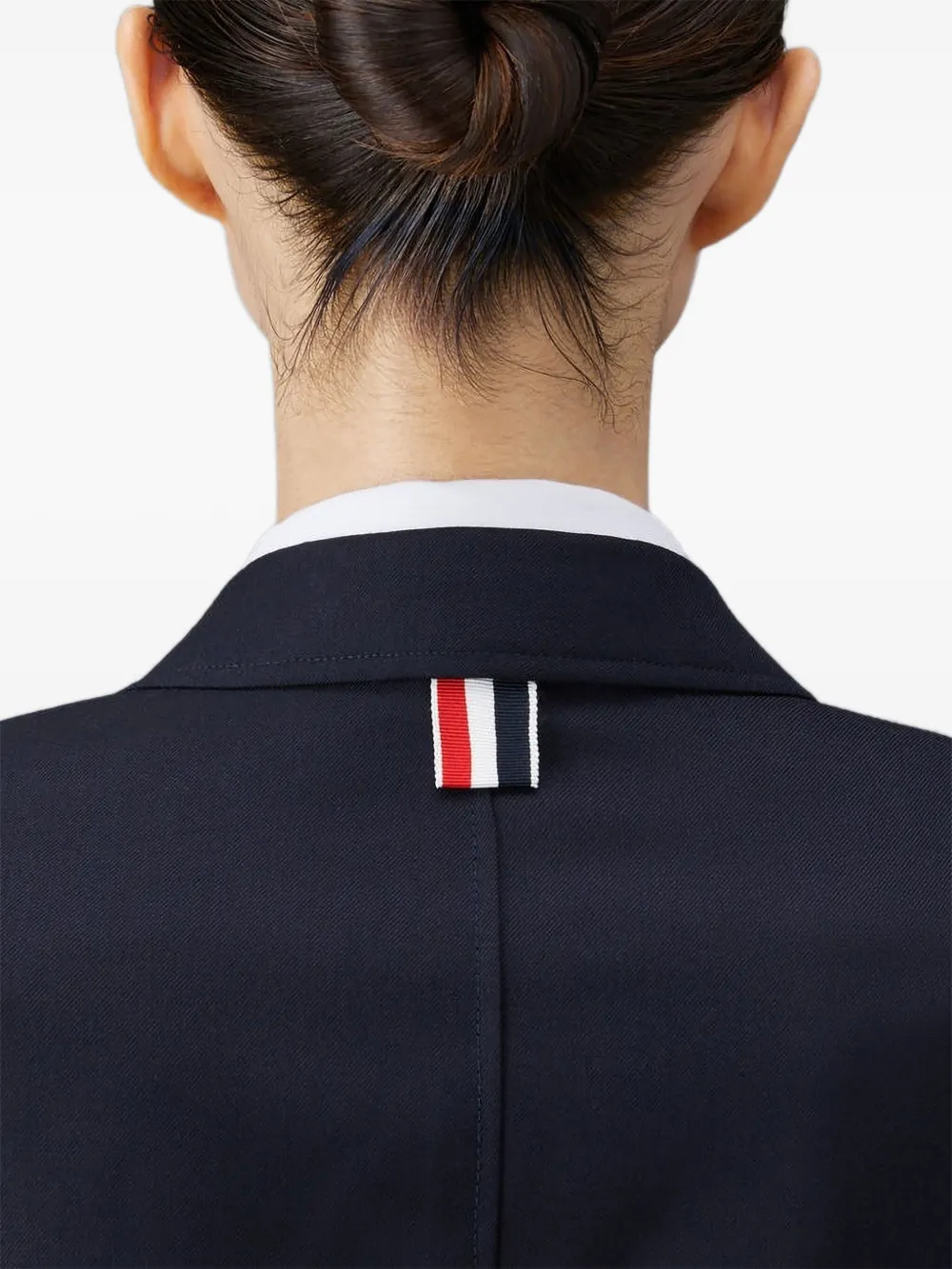 Thom Browne Twill blazer met gouden knoop Blauw