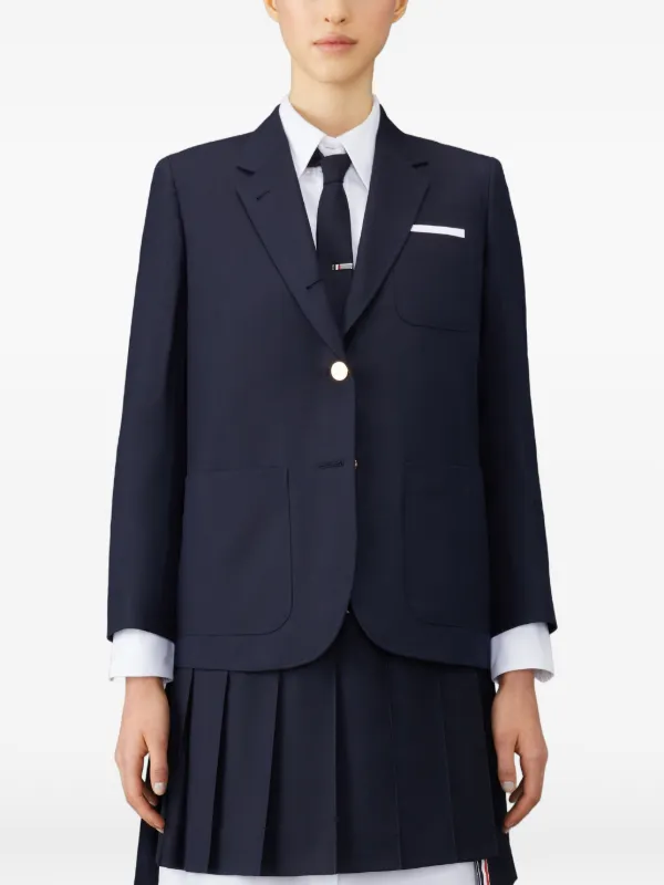 Thom Browne Super 120’s Twill Sack Sportcoat in Blue