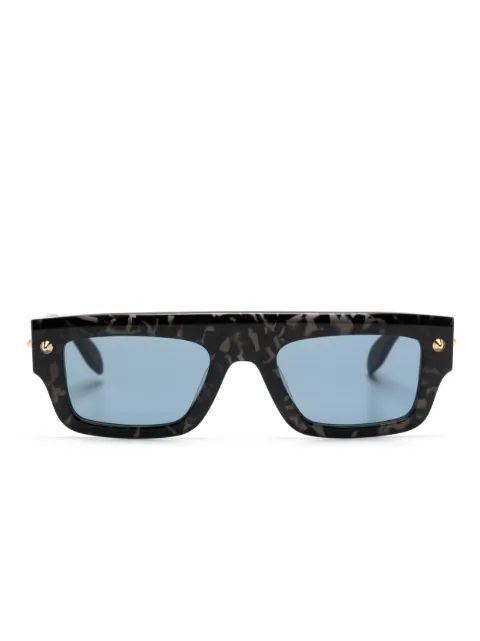 Alexander McQueen Eyewear marble-pattern square-frame sunglasses