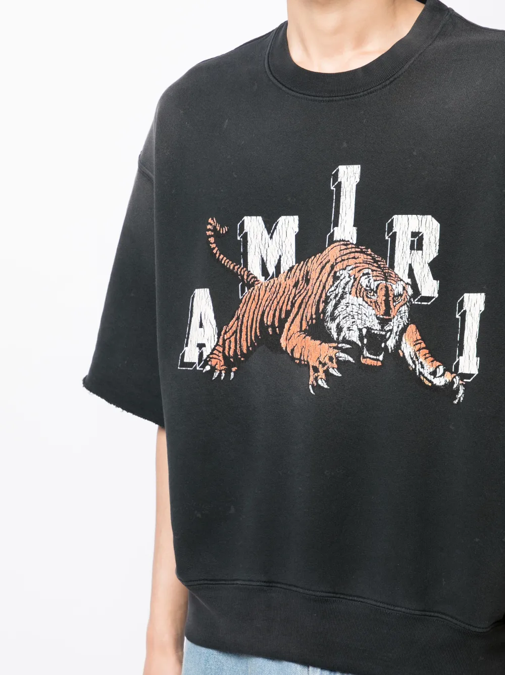 AMIRI T-shirt met tijgerprint Zwart