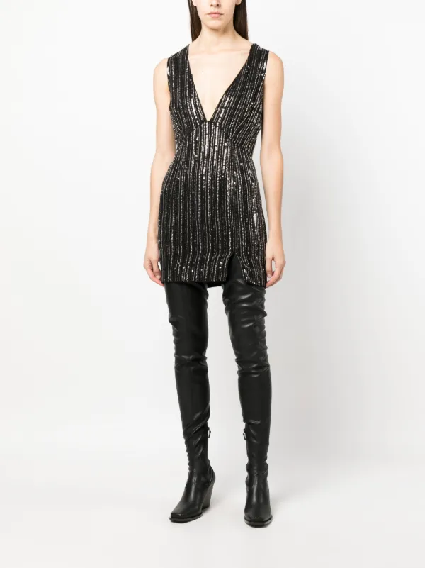 セール中★patrizia pepe スパンコール ミニドレス ワンピース Patrizia Pepe スパンコール ミニドレス | ブラック | FARFETCH JP