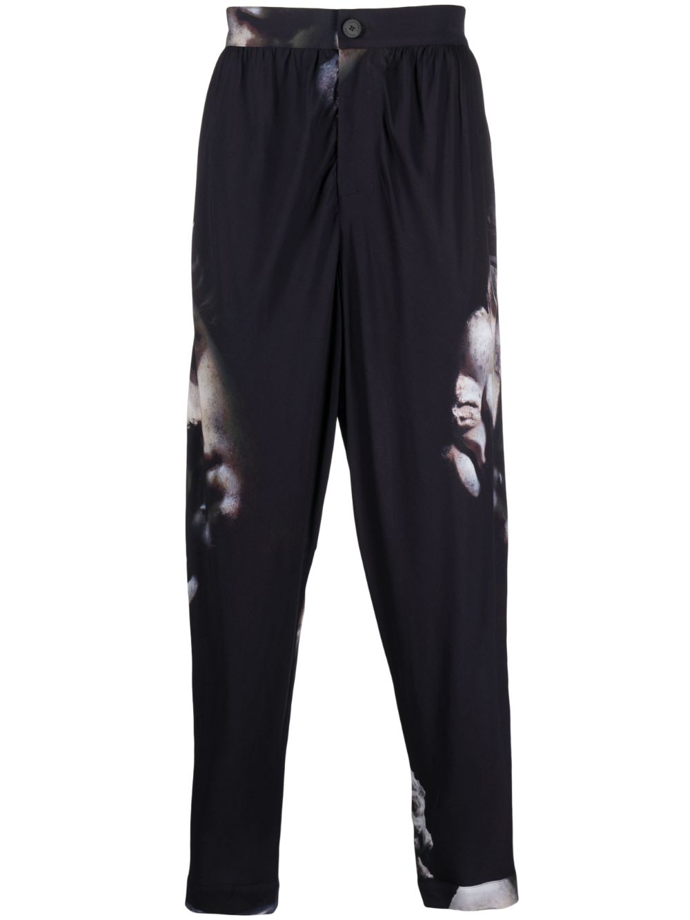 Atu Body Couture x Tessitura graphic-print tapered trousers - Black