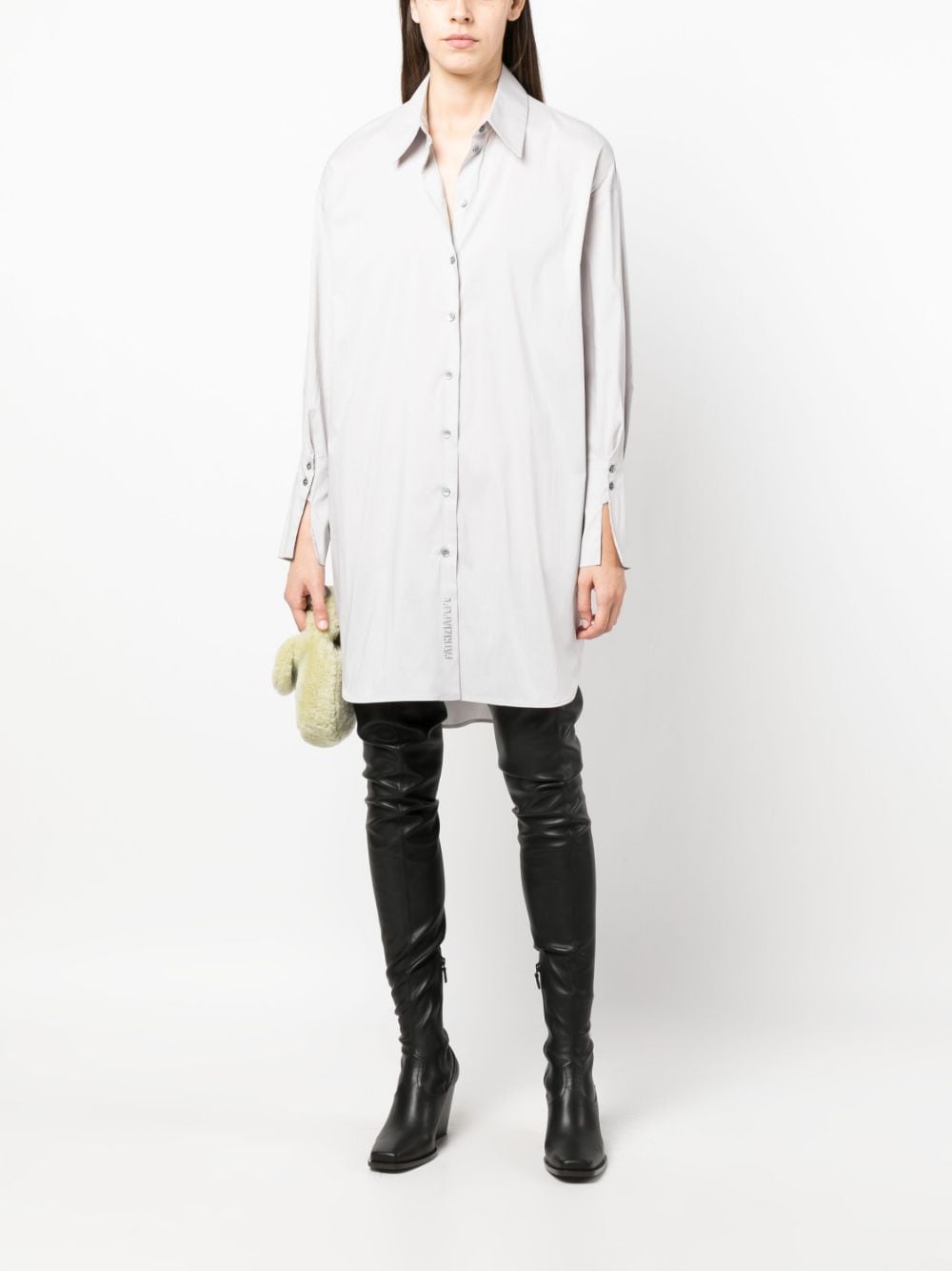 Patrizia Pepe long-sleeved buttoned shirt dress - Grijs