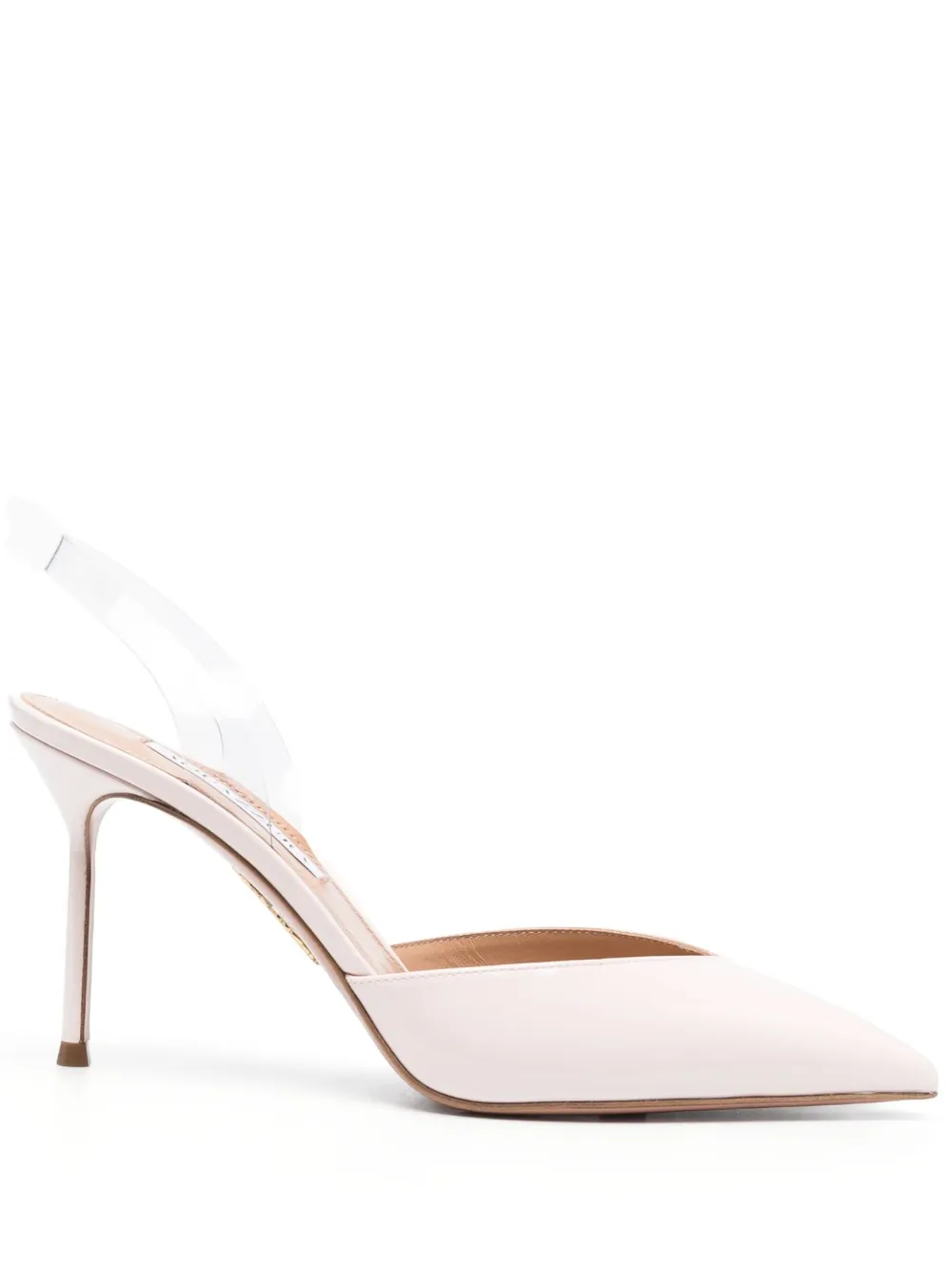 Aquazzura V Plexi Sling 90mm leather pumps | Pink | Image 1