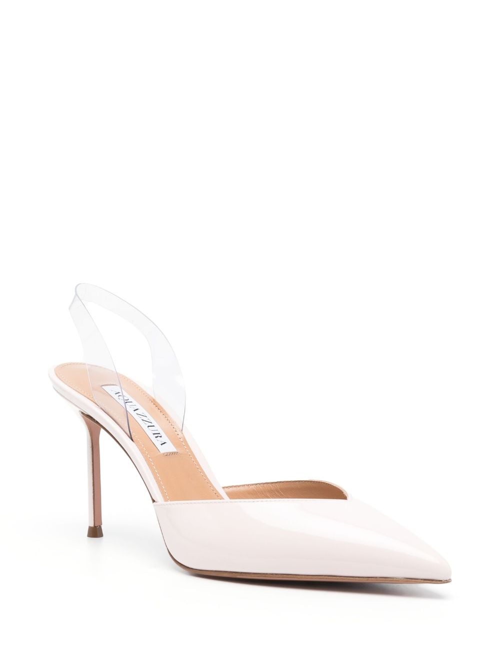 Aquazzura V Plexi Sling leren pumps - Roze