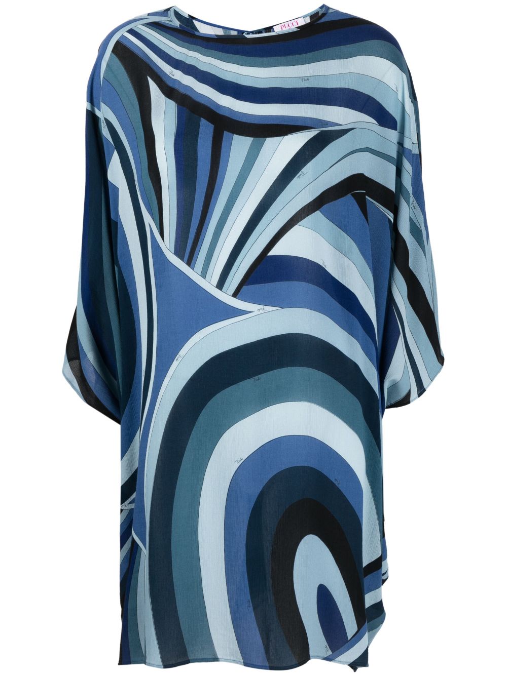 PUCCI abstract-print lightweight midi kaftan - Blue