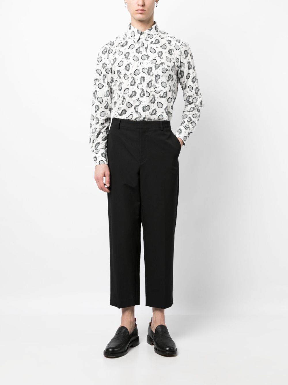 Thom Browne Overhemd met paisley-print - Wit