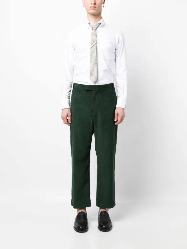 【関税込み】thom browne 'RWB' trousers Thom Browne RWB-stripe Corduroy Trousers | Green | FARFETCH