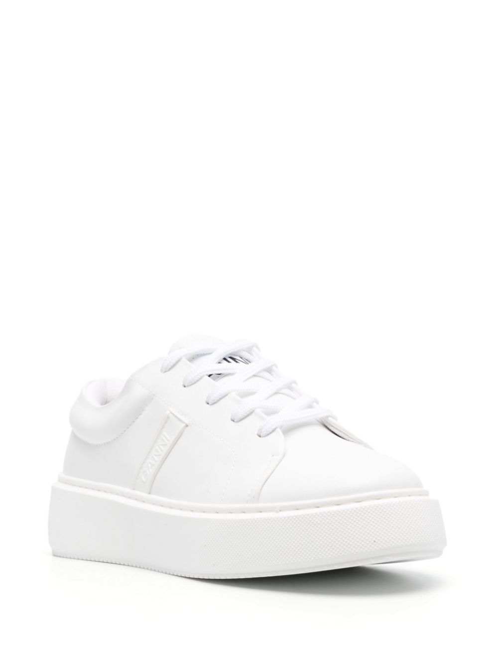 GANNI logo-patch low-top sneakers - Wit