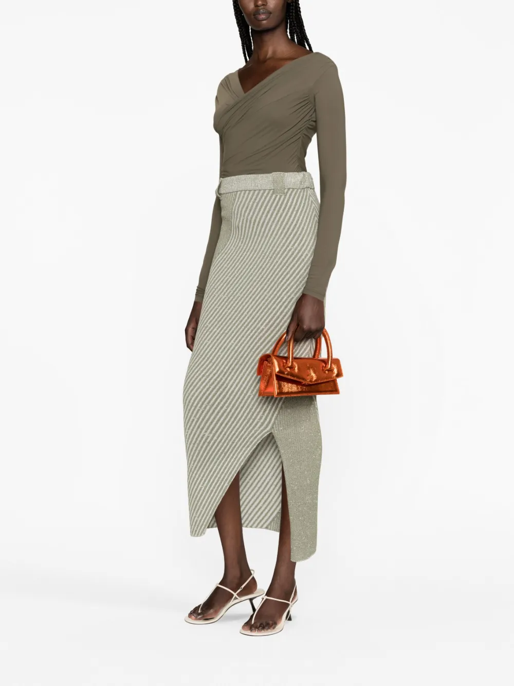 Patrizia Pepe Fly Bamby leren shopper - Oranje