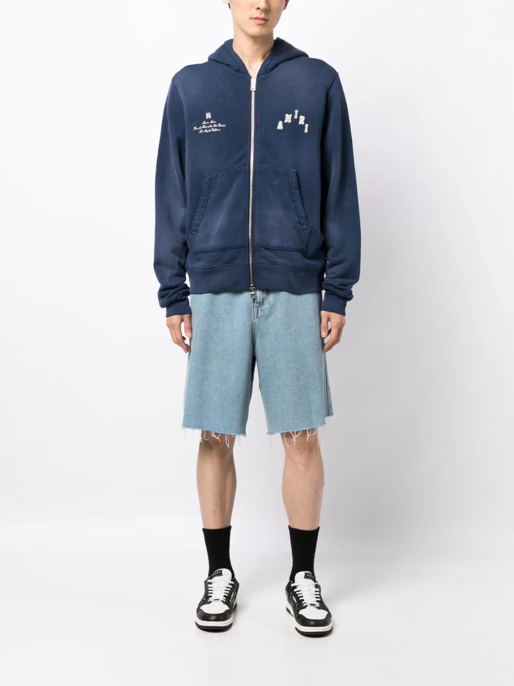 AMIRI vintage collegiate zip hoodie - Blauw