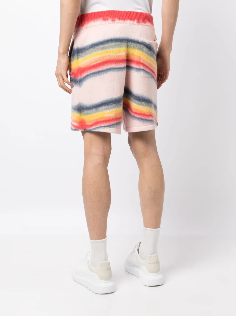Amiri Rainbow Tie-dye Track Shorts In Multicolour