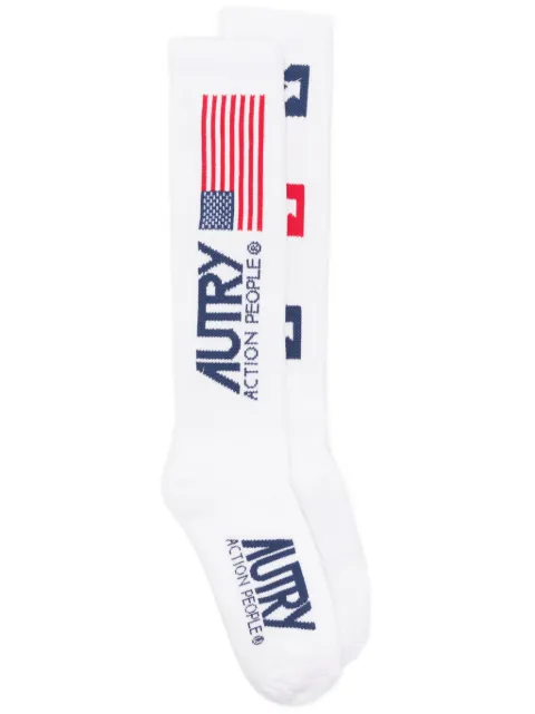 Autry intarsia-knit ribbed socks