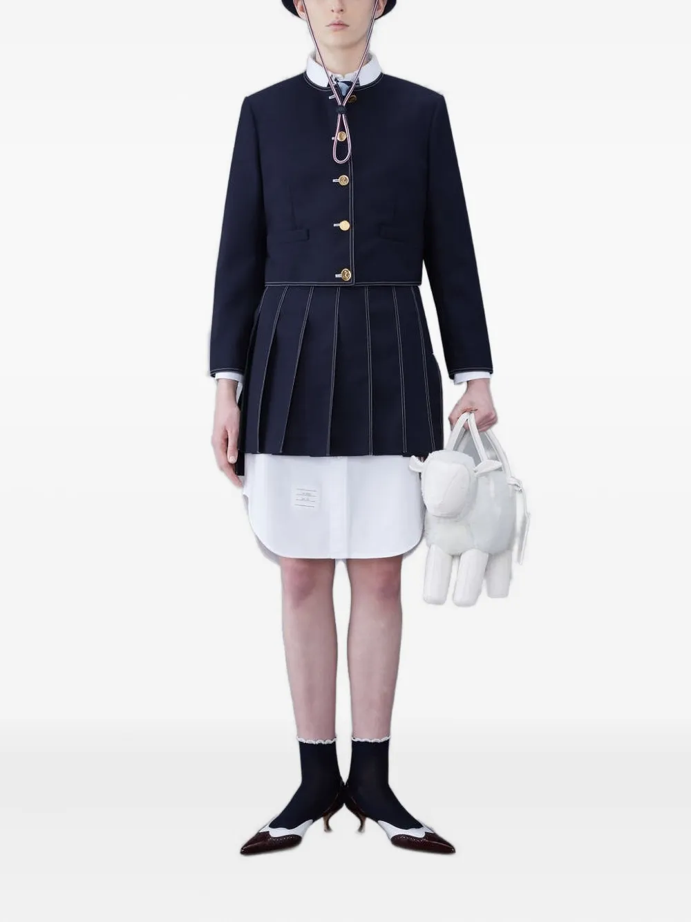 Thom Browne Pleated Mini Skirt In Blue