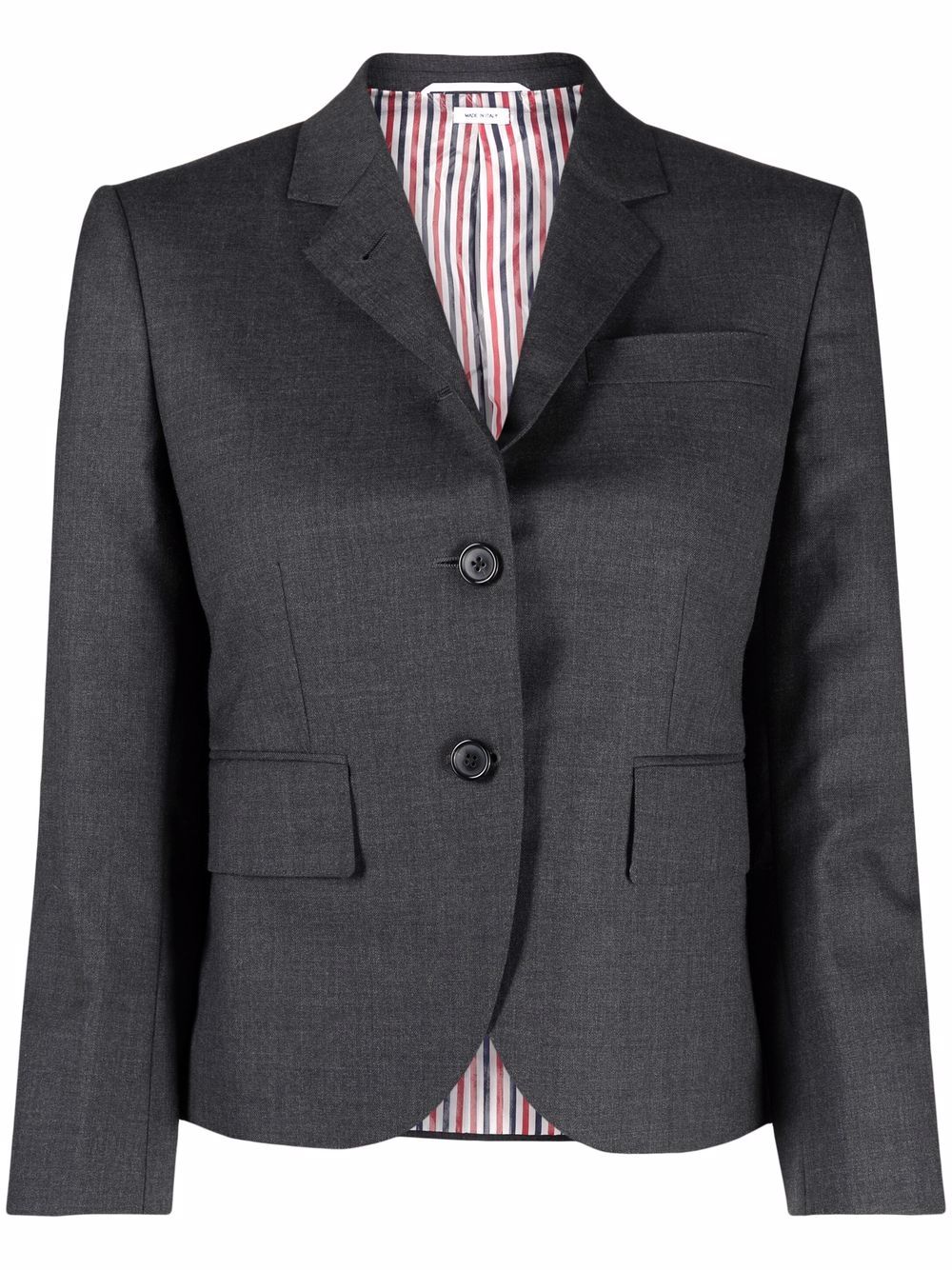 Shop Thom Browne Cropped Single-breasted Blazer In Grey