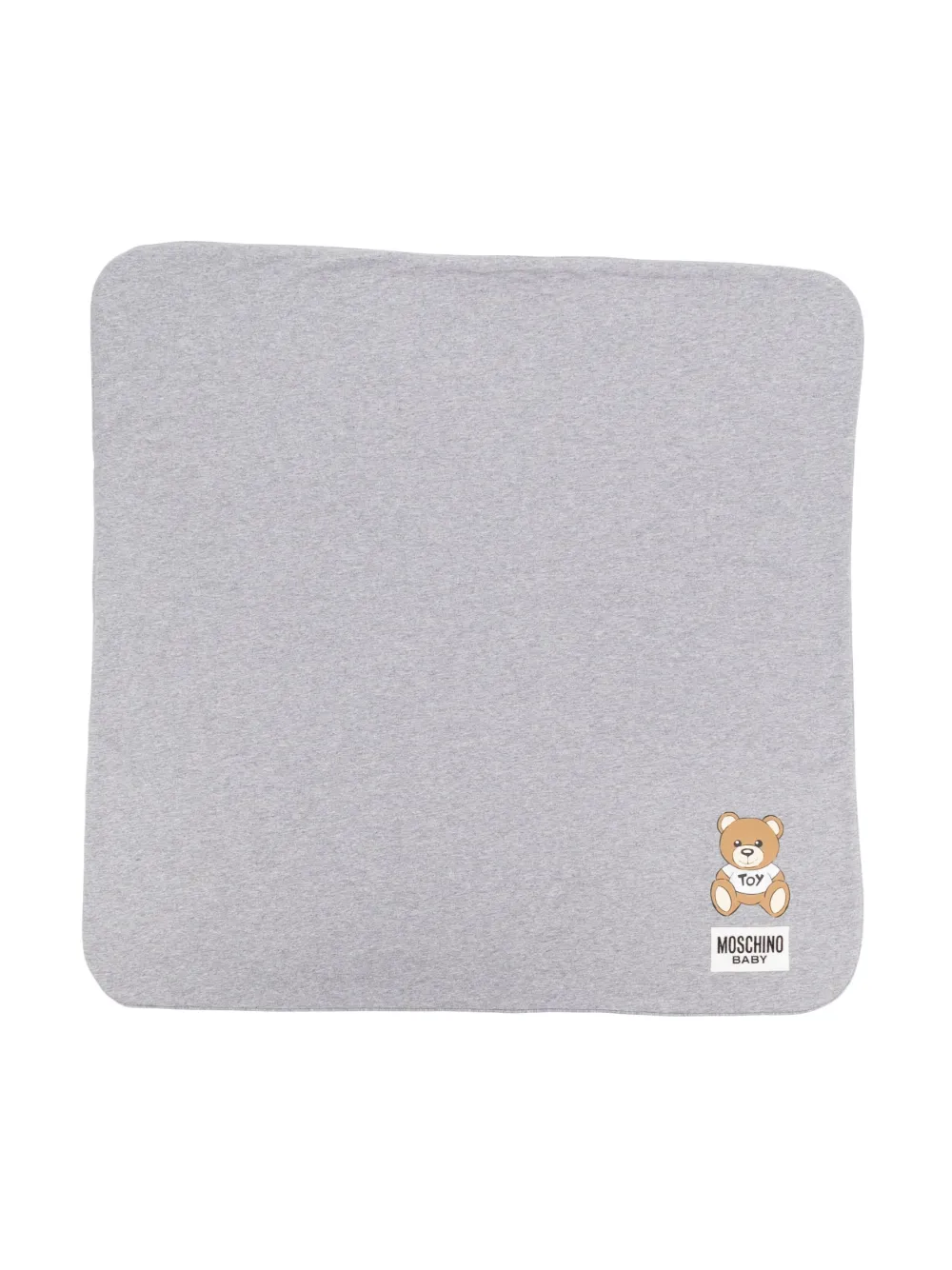 Moschino Teddy Bear-print Cotton Blanket In Grey