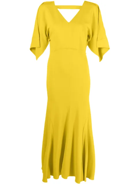 Victoria Beckham draped-sleeve midi dress
