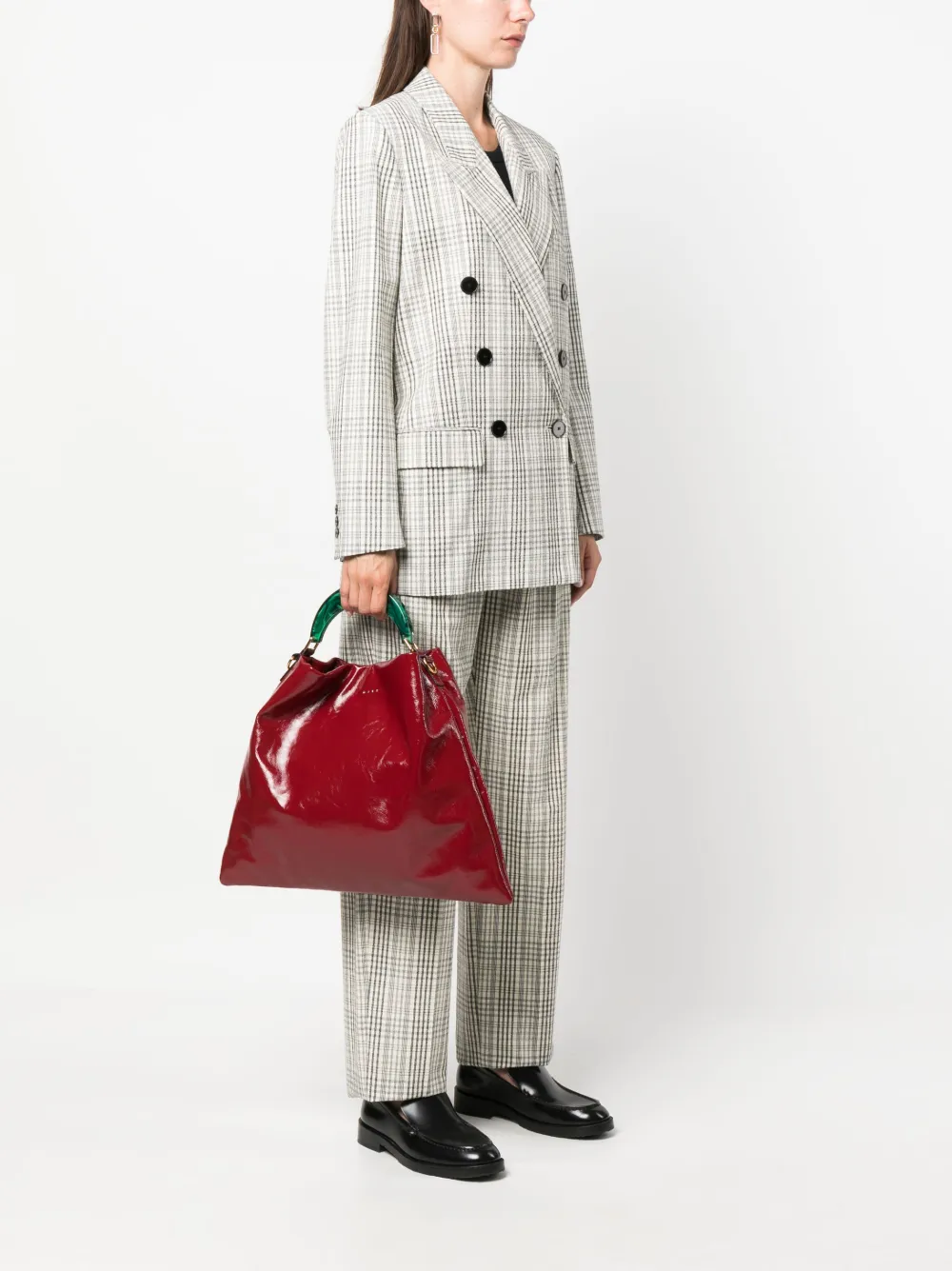 Marni Venice leather tote bag - Rood