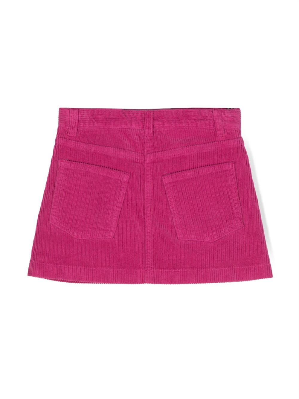 Shop Il Gufo Corduroy Cotton A-line Miniskirt In Pink