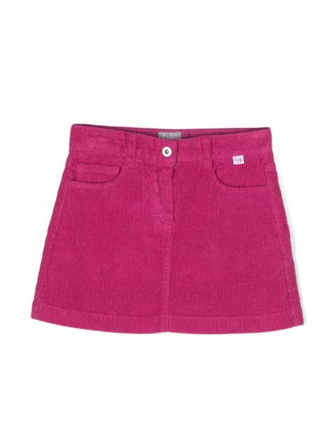 Il Gufo corduroy cotton A-line miniskirt