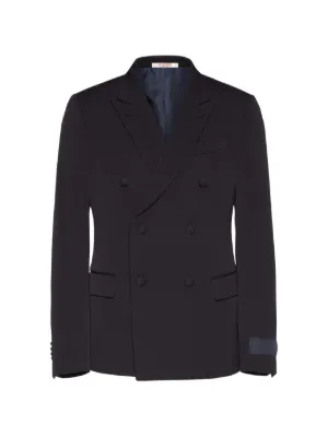 Valentino Garavani VGパッチ ウールダブルジャケット | ブルー