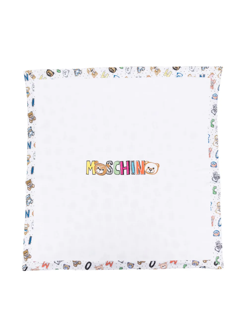 Moschino Teddy Bear Cotton Blanket In White
