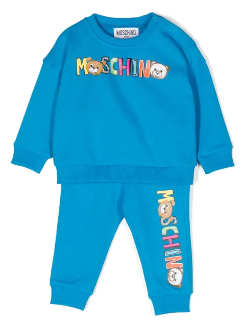 Moschino Kids logo-print cotton tracksuit set
