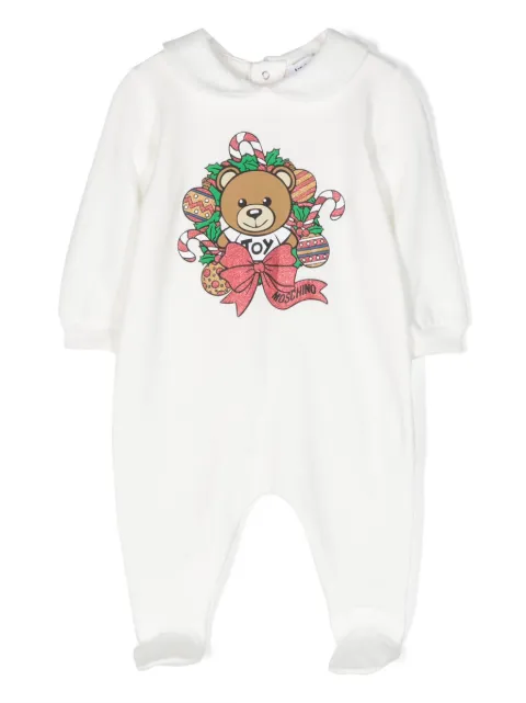 Moschino Kids logo-print long-sleeve romper