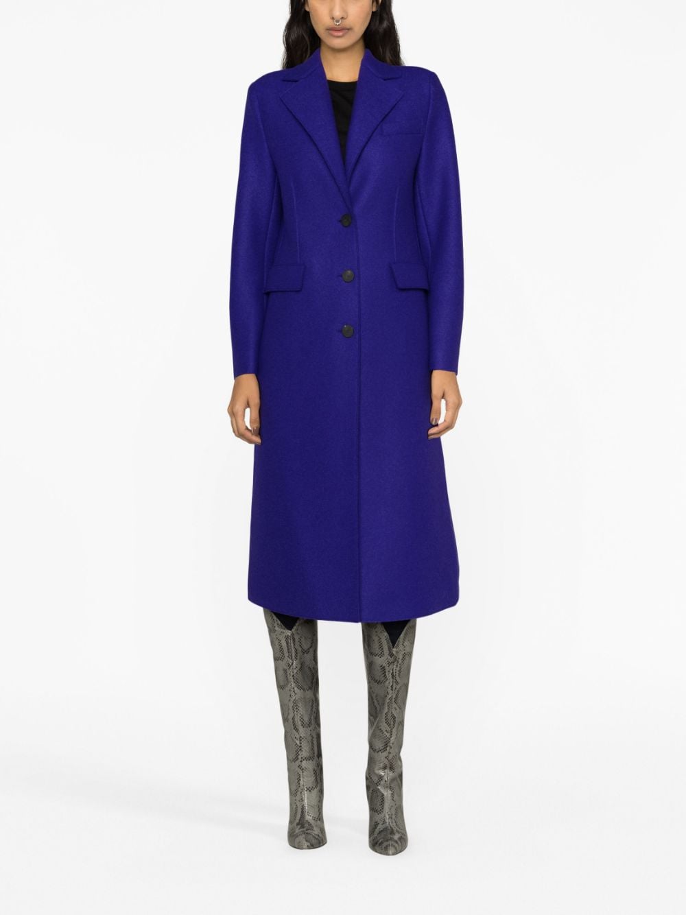 Harris Wharf London single-breasted buttoned wool coat - Paars
