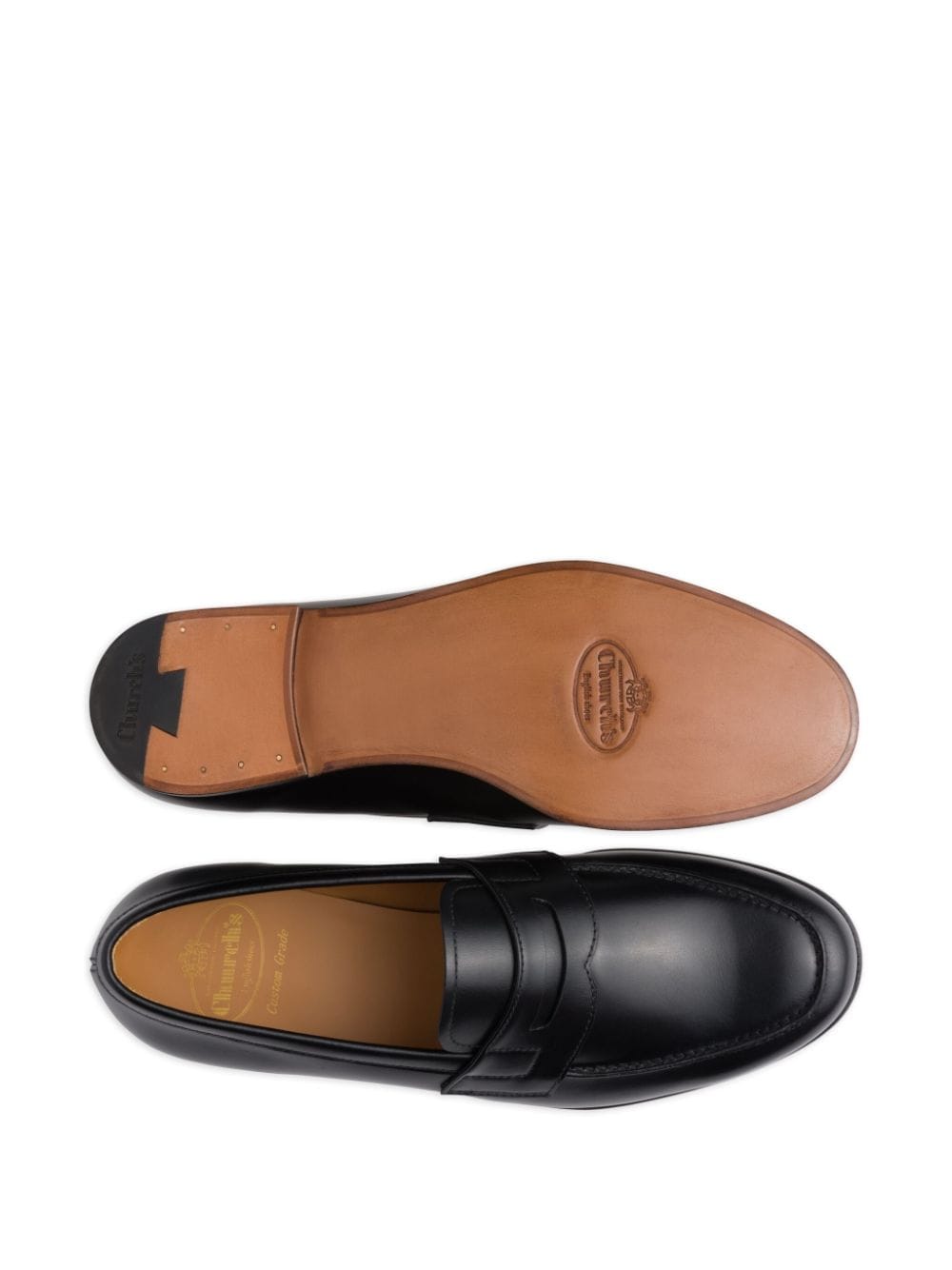 Shop Church's Heswall 2 Penny Leather Loafers In Black