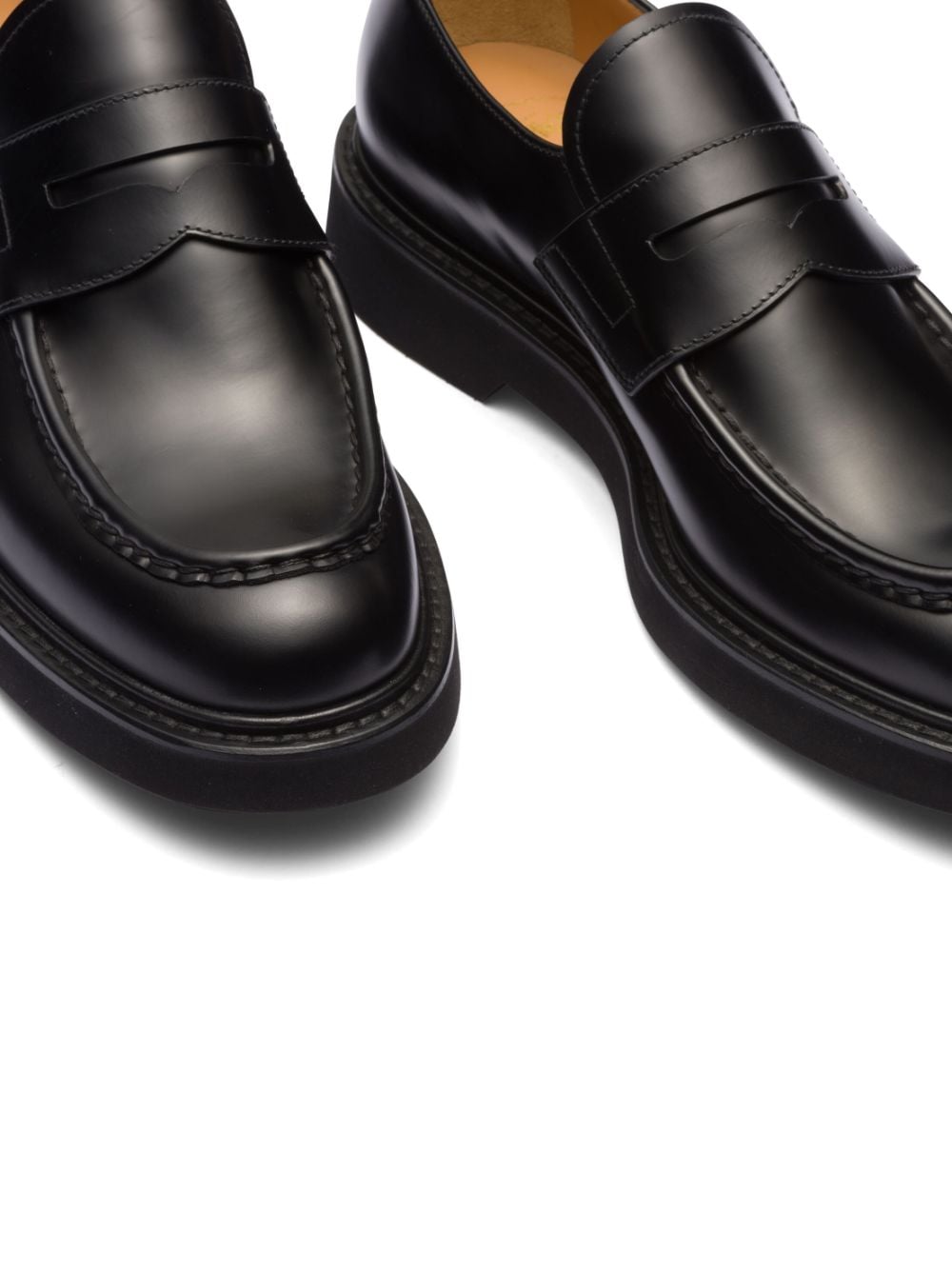 Shop Church's Seam-detail Leather Loafers In Black