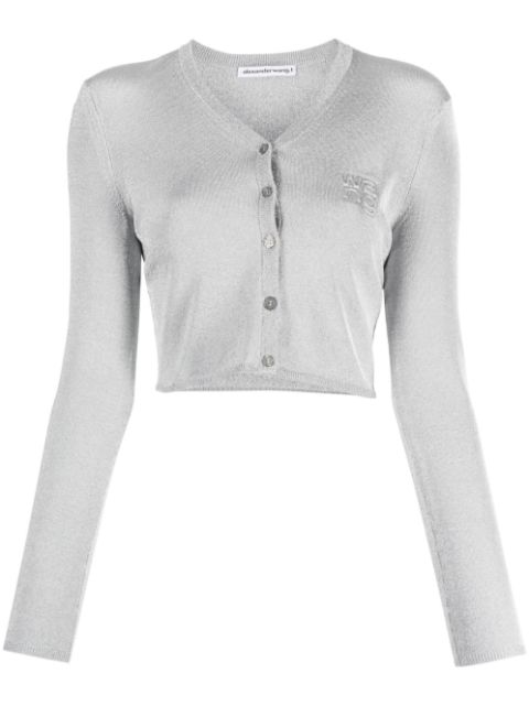 Affordable Alexander Wang cropped metallic cardigan Women