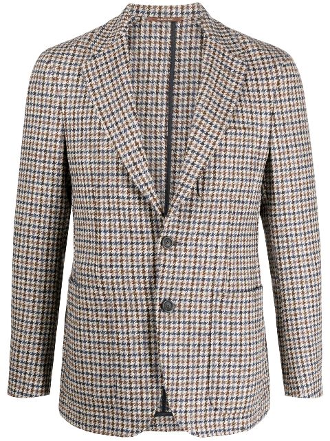 Canali check-print single-breasted blazer