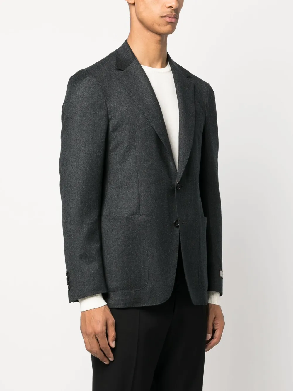 Canali Single-breasted Wool Blazer In Gray
