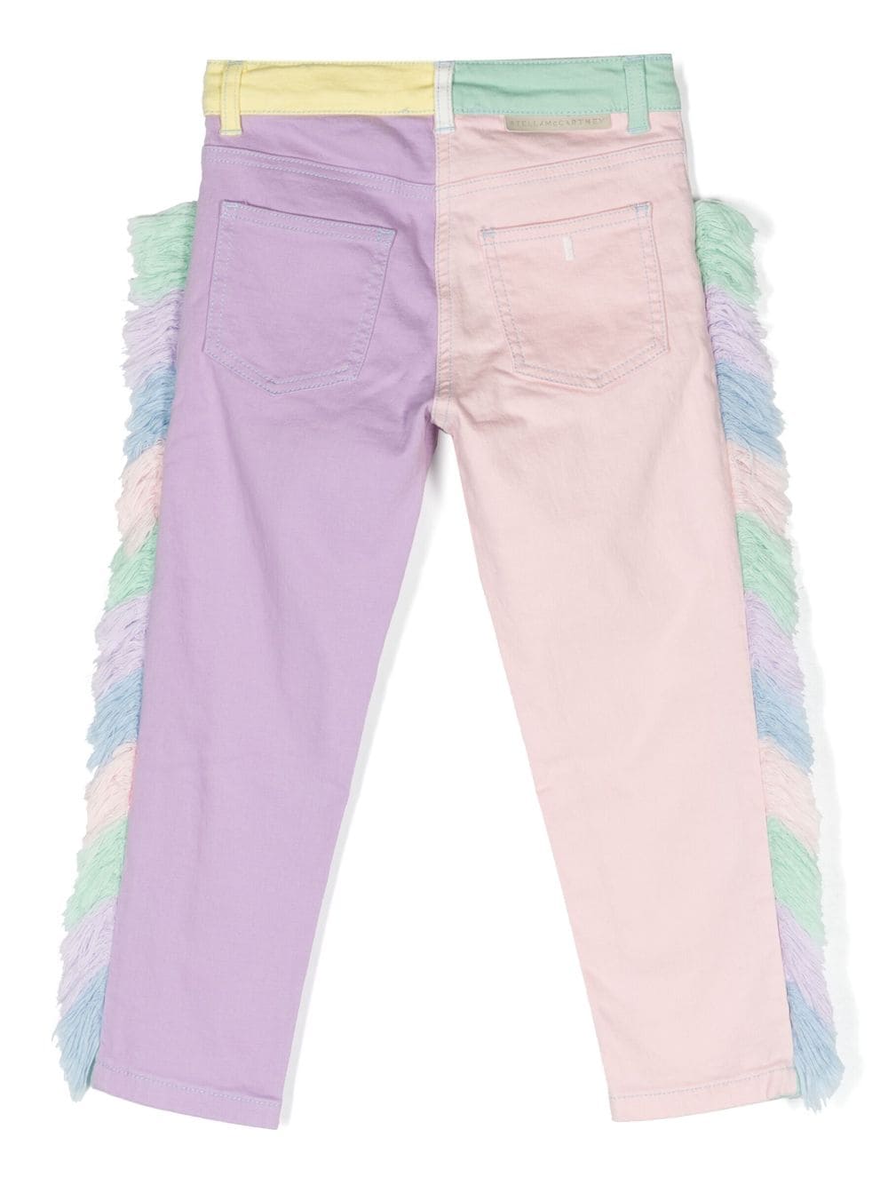 Stella McCartney Kids unicorn-print colour-block jeans - Roze