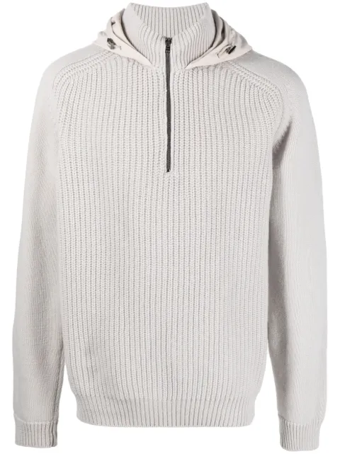 Herno long-sleeve hooded wool jumper 