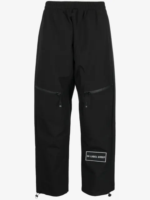 44 LABEL GROUP logo-patch straight-leg trousers