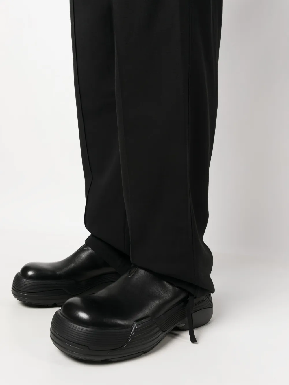 Shop Helmut Lang Core Straight-leg Trousers In Black