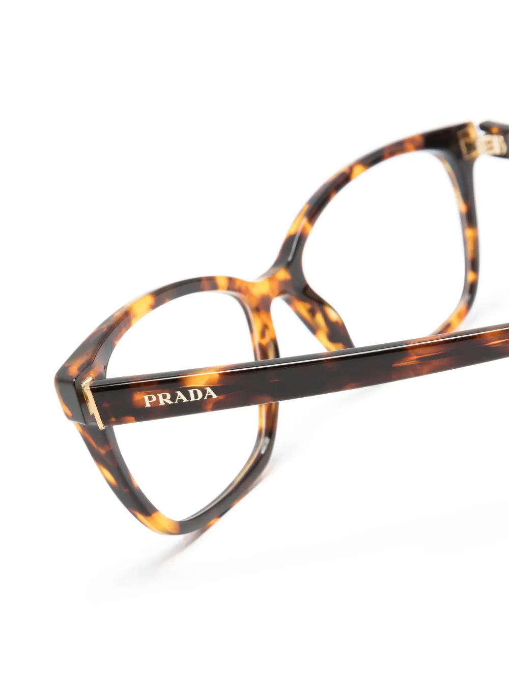 Shop Prada Tortoiseshell Cat-eye Frame Glasses In Brown