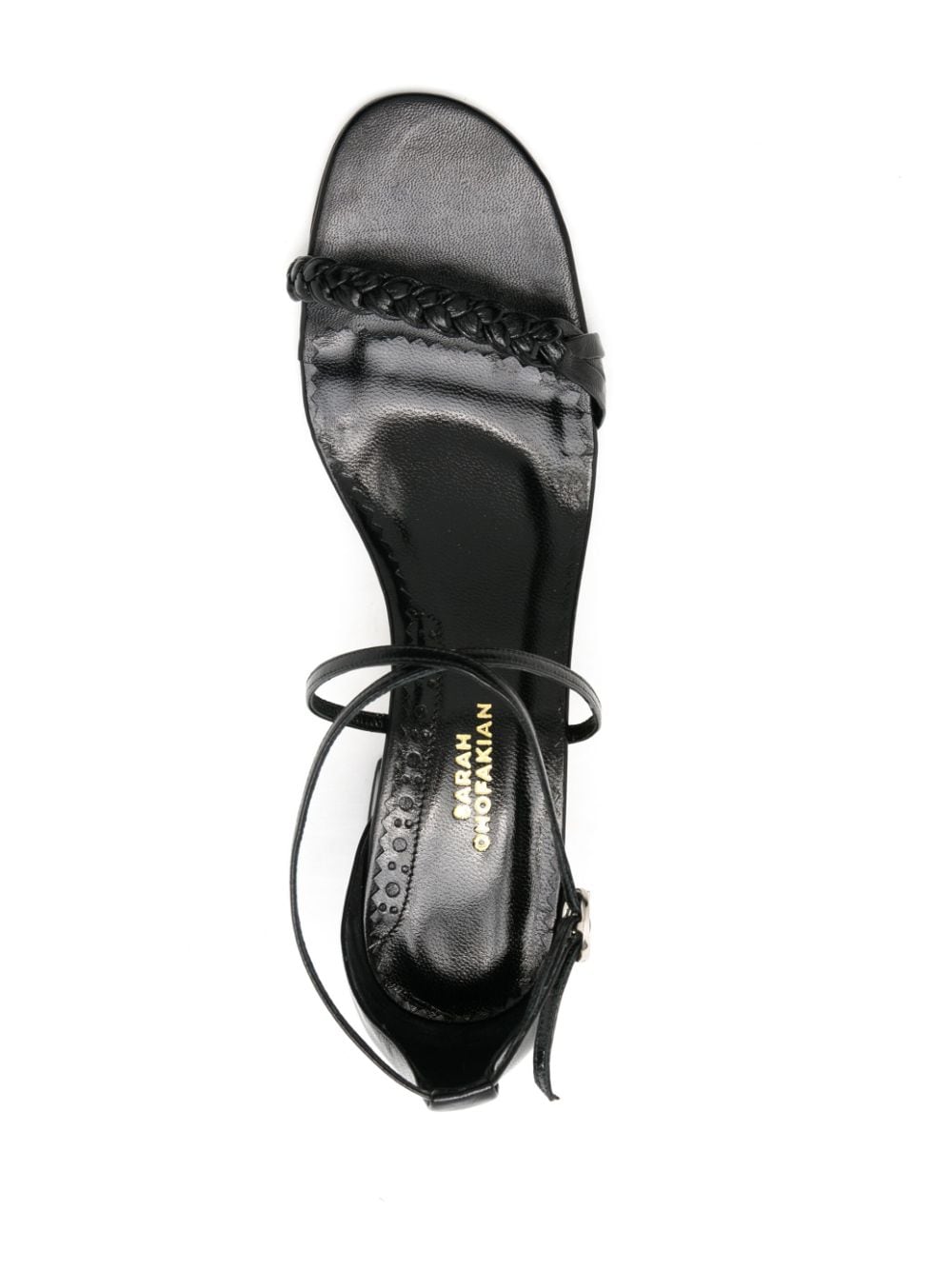 Shop Sarah Chofakian Windsor 40mm Strappy Sandals In Black