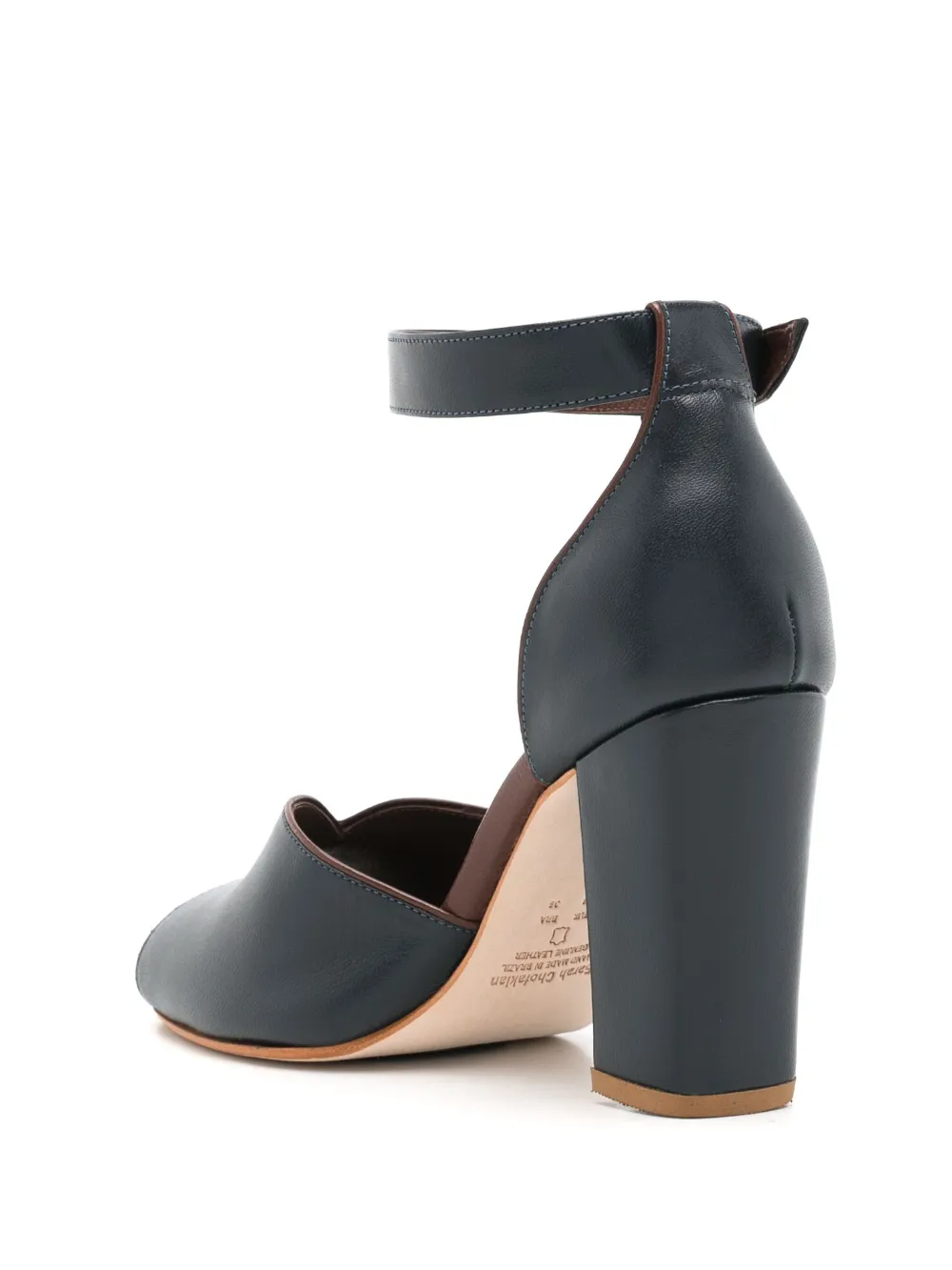 Sarah Chofakian Lorraine 75mm Leather Sandals In Blue