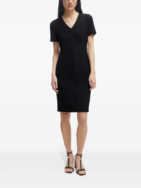 BOSS Damaisa V-neck Minidress | Black | FARFETCH