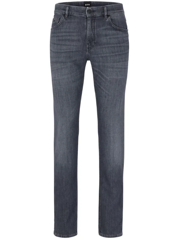 BOSS mid-rise slim-cut Jeans Grey FARFETCH PH